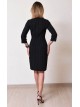00801 Платье из костюмной ткани черное в полоску